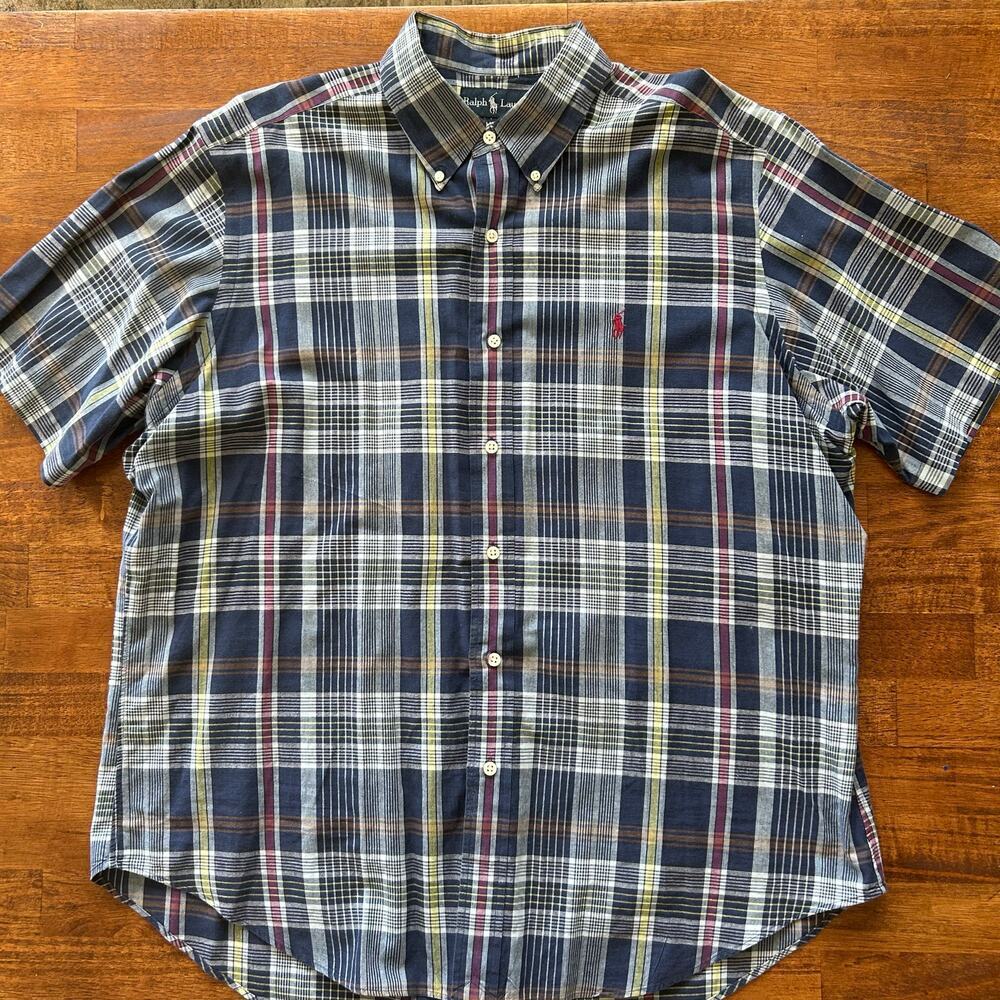 Polo Ralph Lauren men’s casual plaid short sleeve button-down size XL​